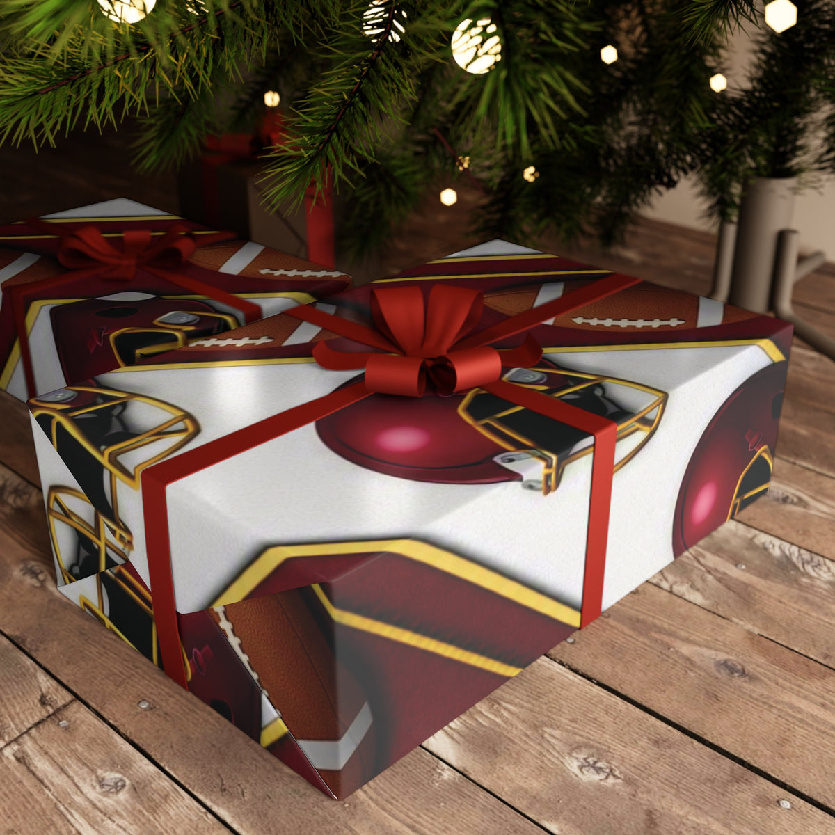 Burgundy & White Gift Wrap Sheet