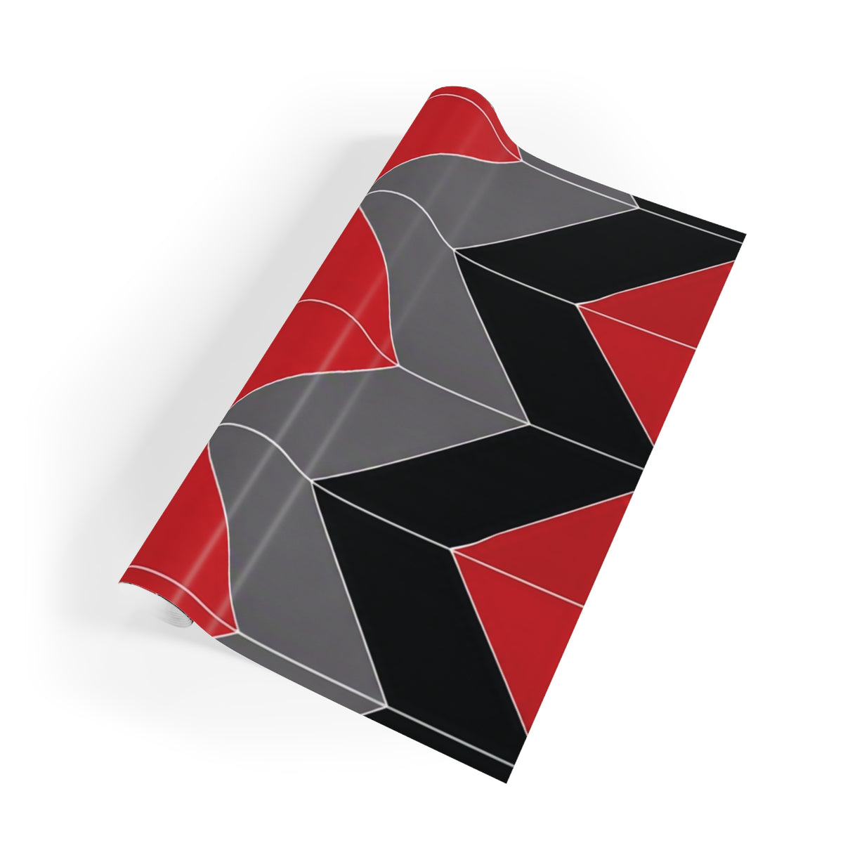 Red, Black & Gray Chevron Gift Wrap