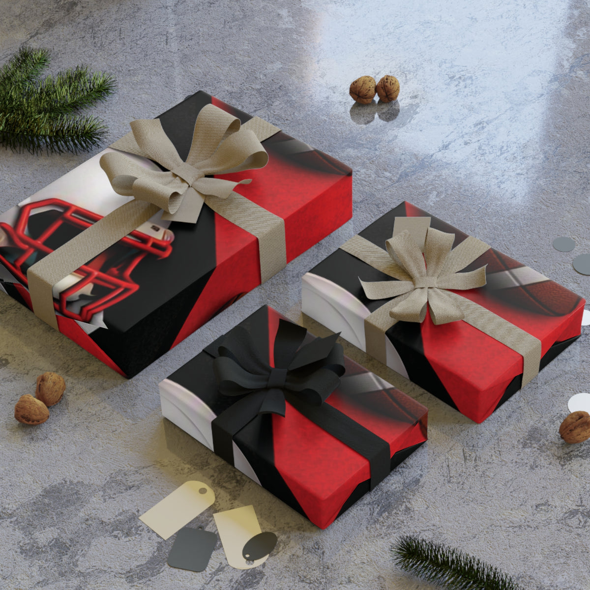 Red, Black & White Gift Wrap