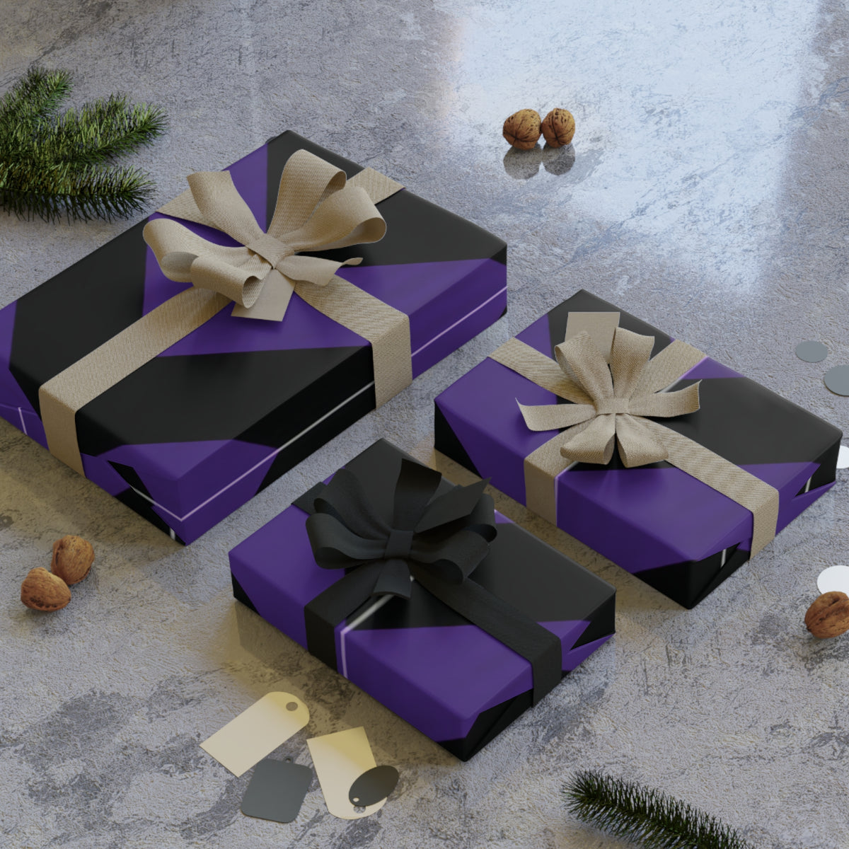 Purple & Black Chevron Gift Wrap