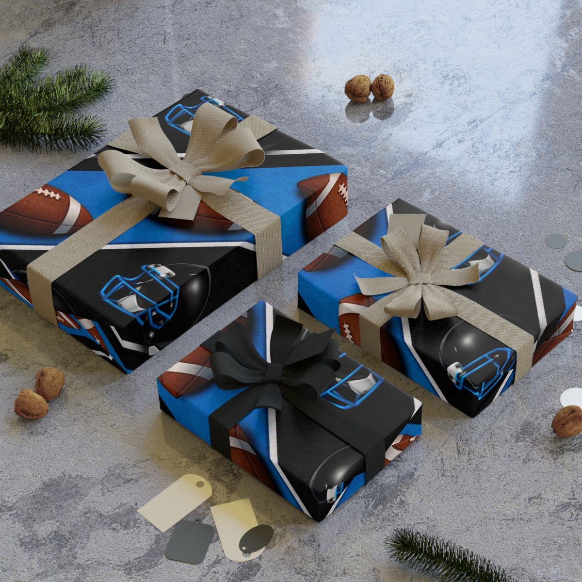 Carolina Blue & Black Gift Wrap