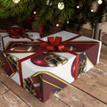 Burgundy & White Gift Wrap Sheet
