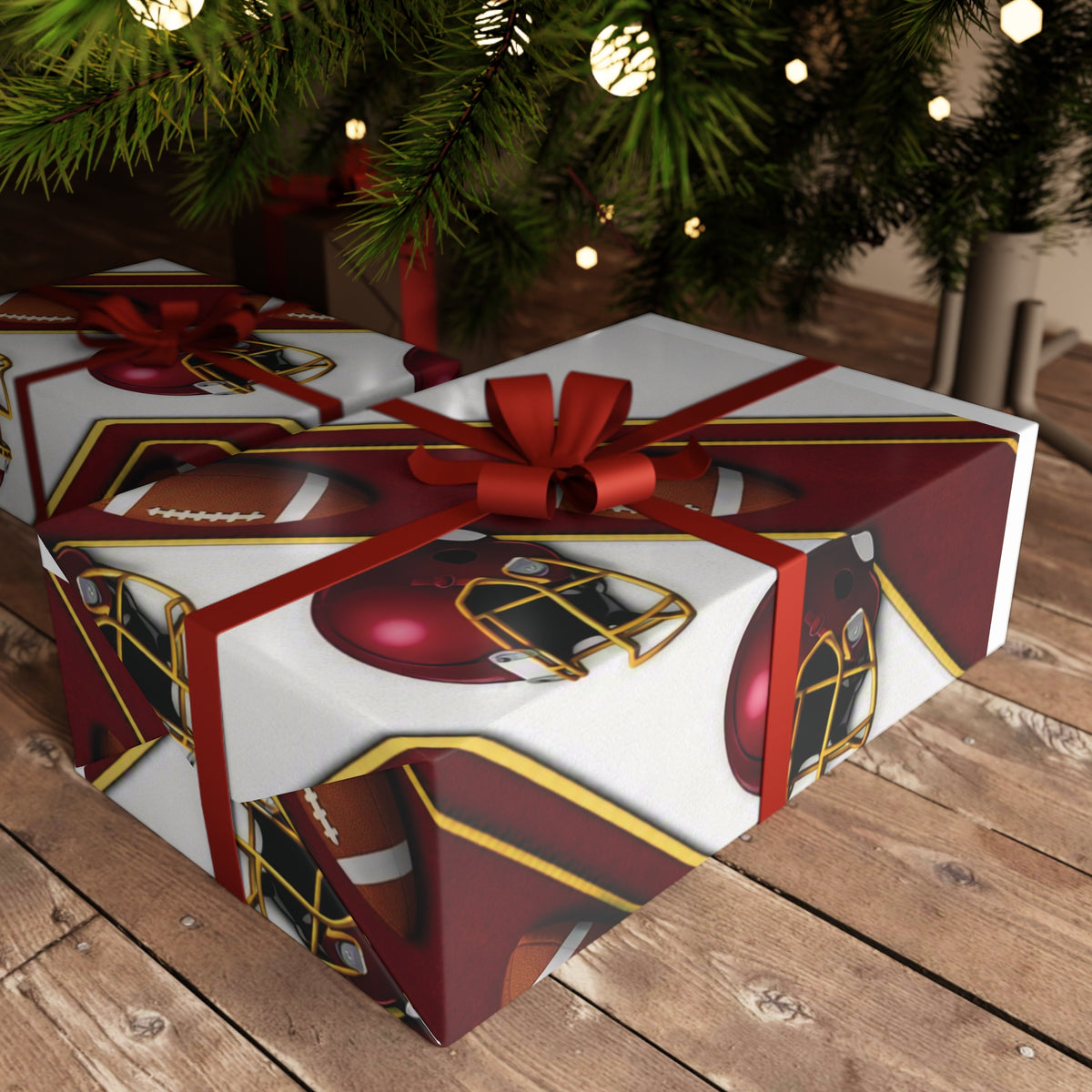 Burgundy & White Gift Wrap Sheet