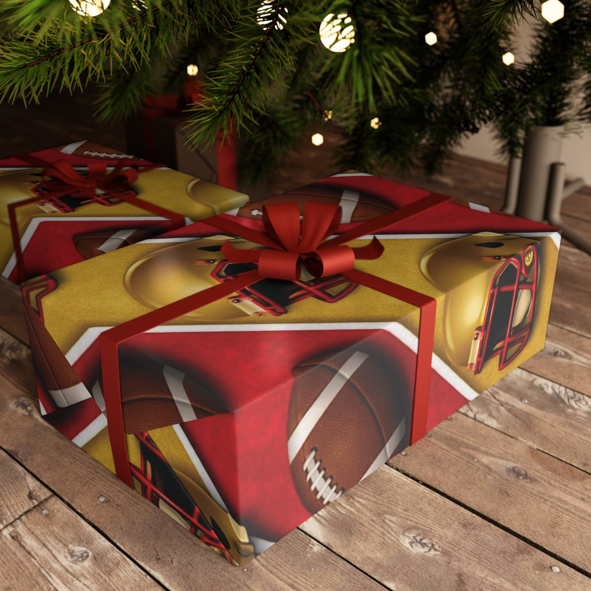 Red & Gold Gift Wrap Sheet