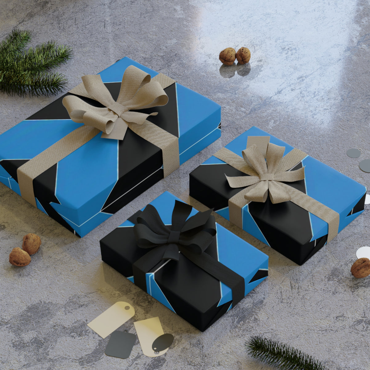 Blue & Black Gift Wrap