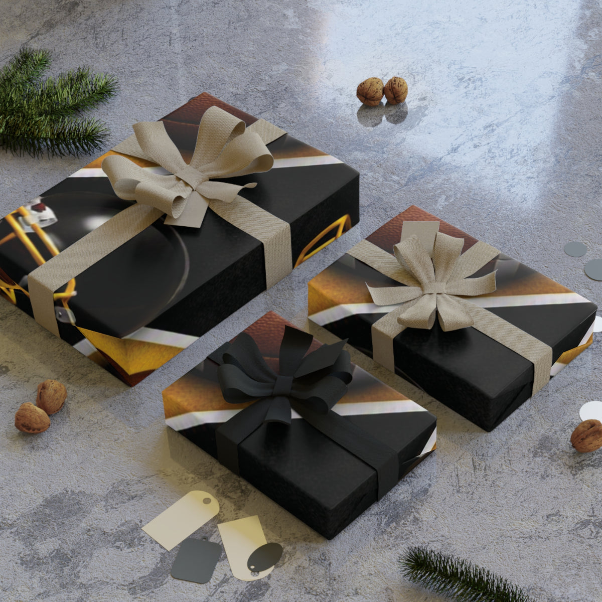Black & Gold Gift Wrap