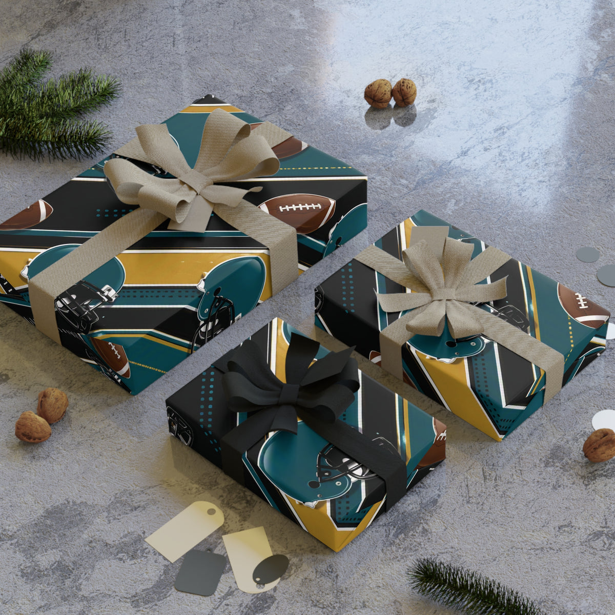 Teal & Black Gift Wrap