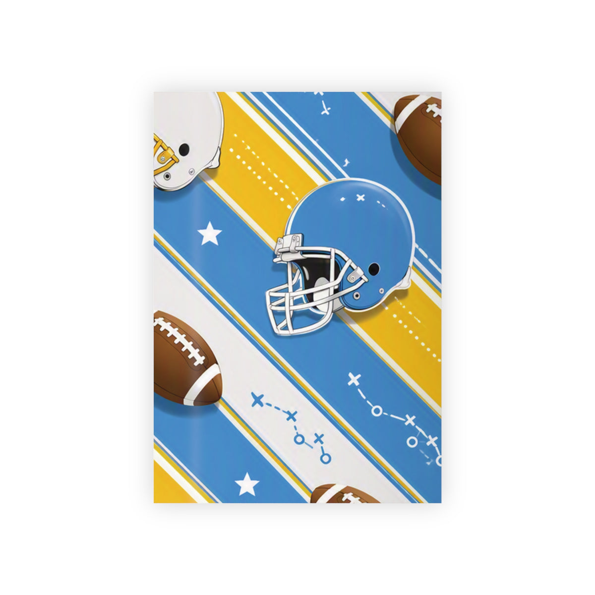 Honolulu Blue, Yellow & White Gift Wrap