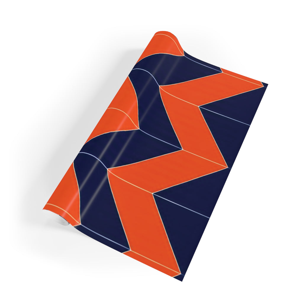 Orange & Blue Zigzag Gift Wrap