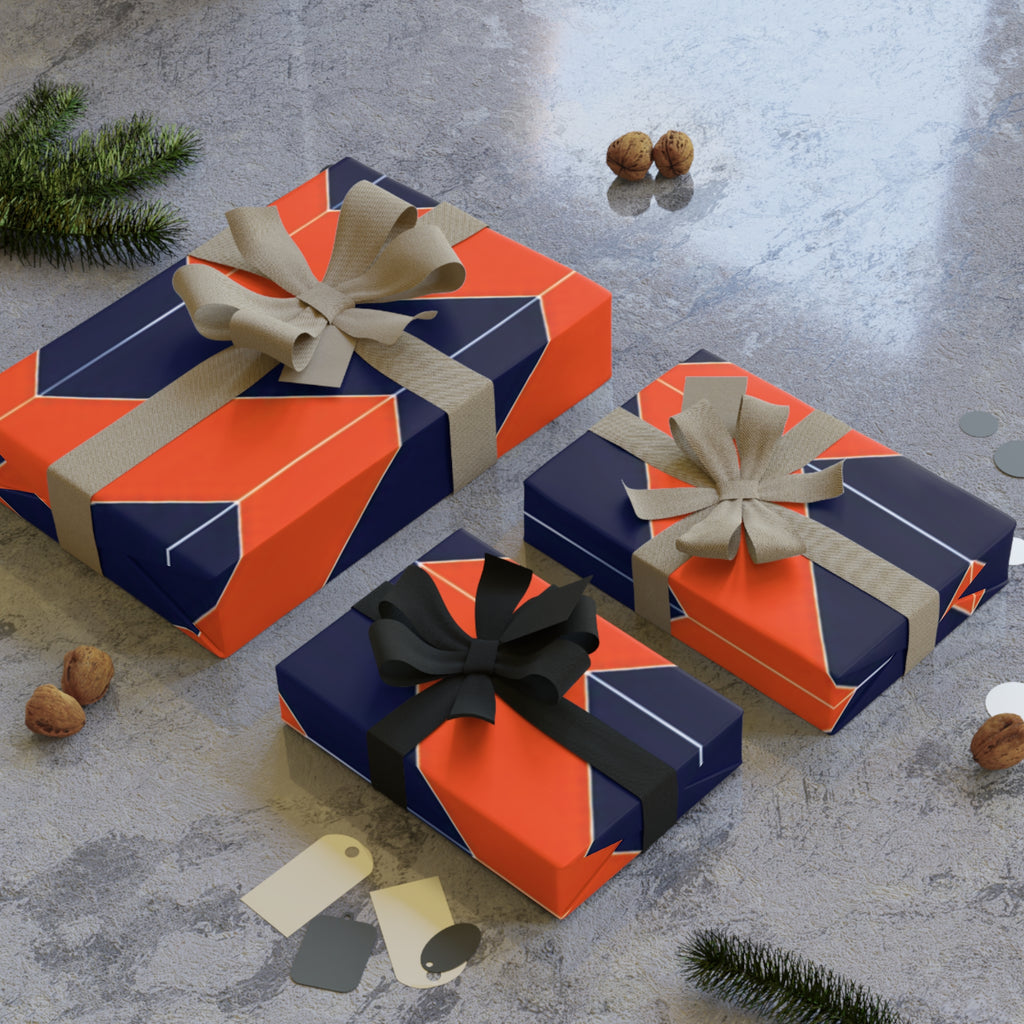 Orange & Blue Zigzag Gift Wrap