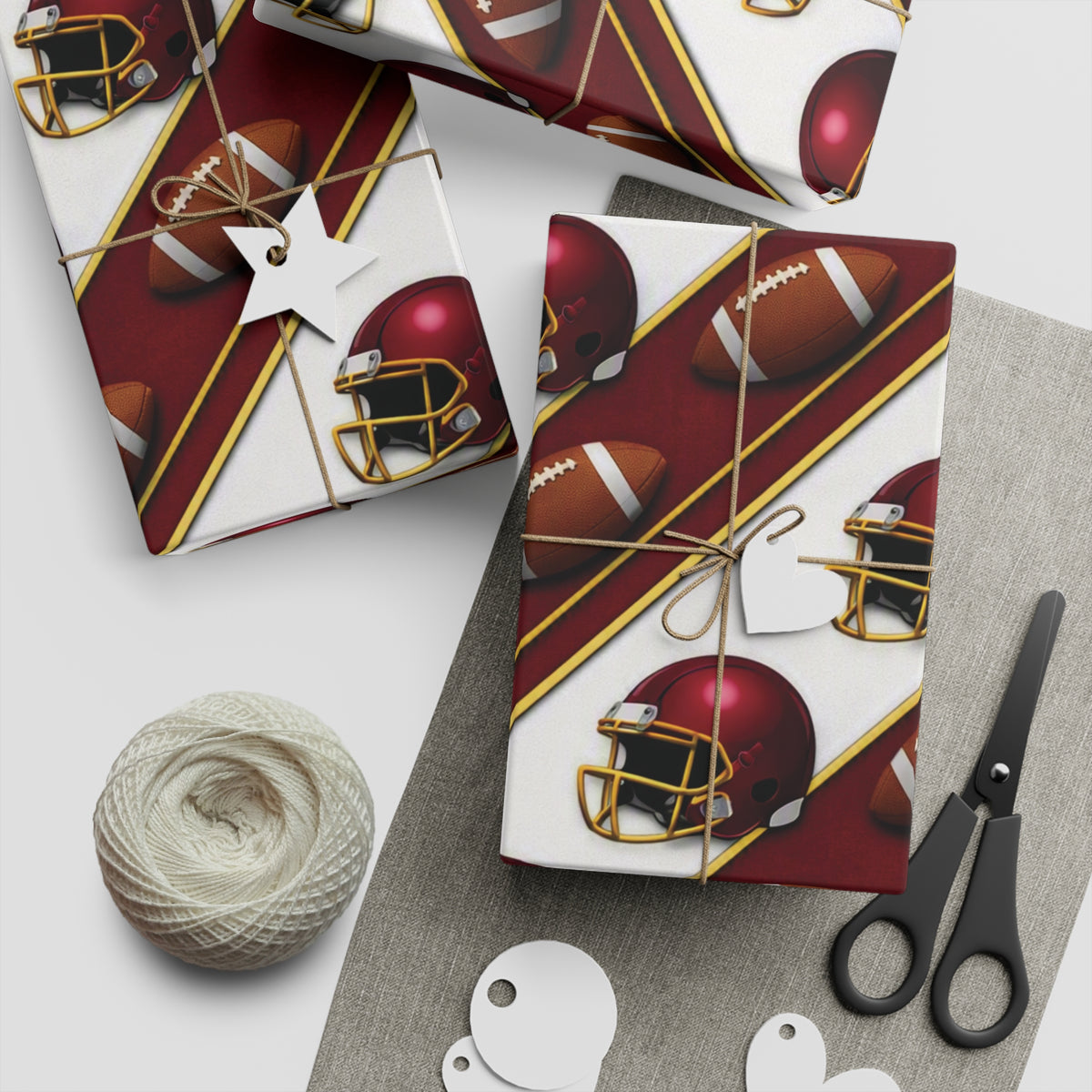 Burgundy & White Gift Wrap Sheet