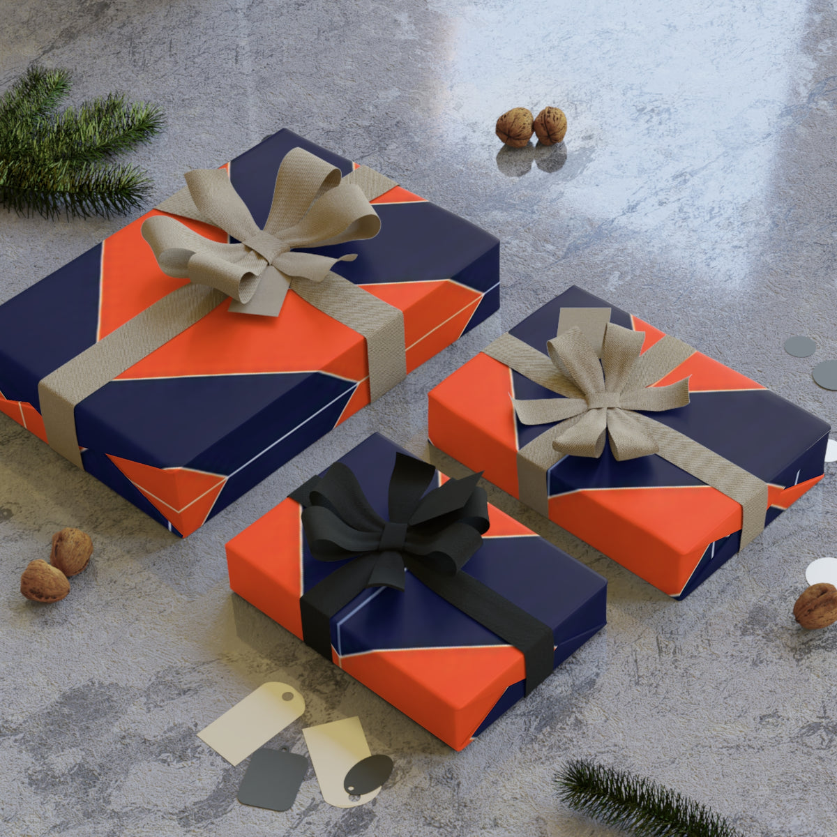 Orange & Blue Zigzag Gift Wrap