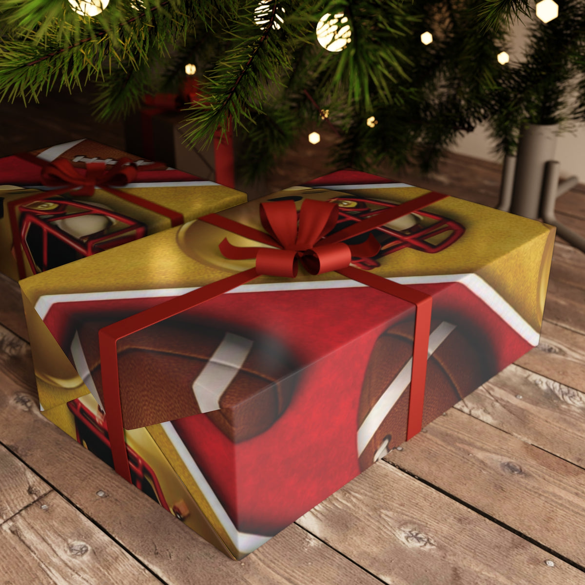 Red & Gold Gift Wrap Sheet