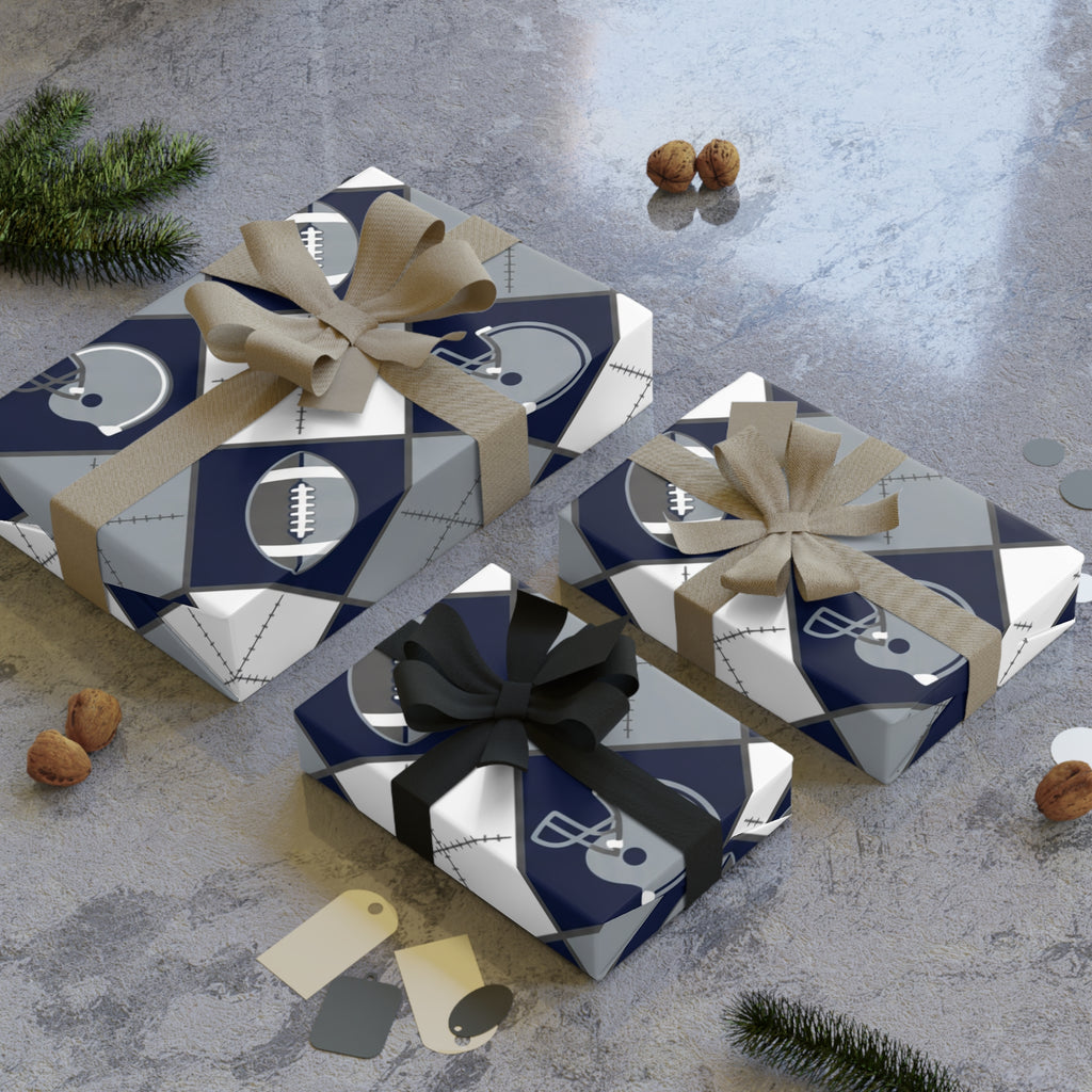 Navy, Silver & White Gift Wrap