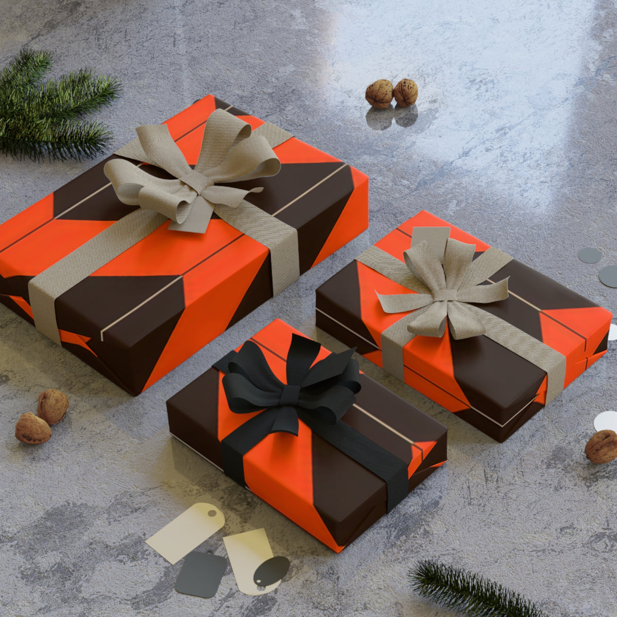 Orange & Black Zigzag Gift Wrap