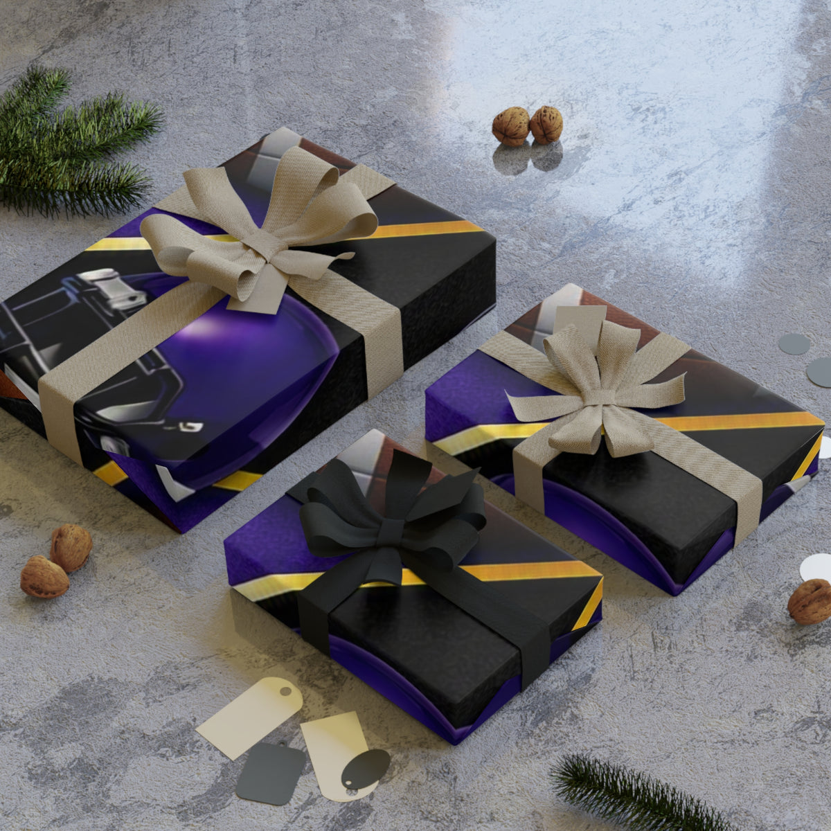 Purple & Black Gift Wrap