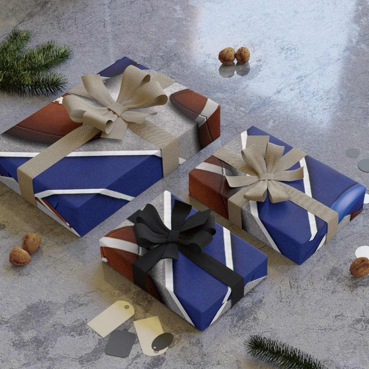 Silver & Blue Gift Wrap