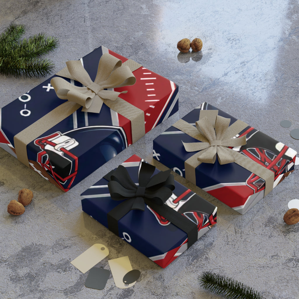Navy, Red & Silver Gift Wrap
