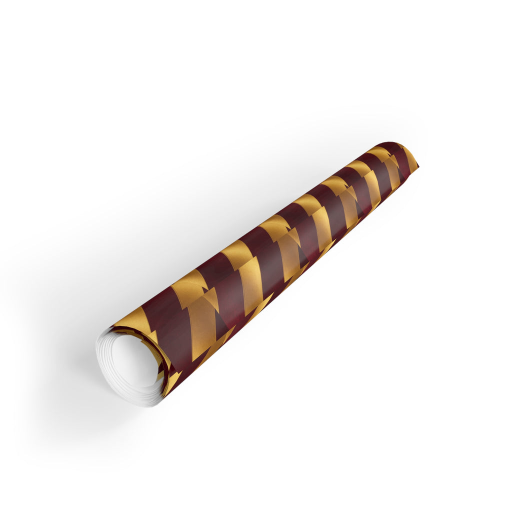 Burgundy & Gold Stripe Gift Wrap