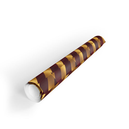 Burgundy & Gold Stripe Gift Wrap