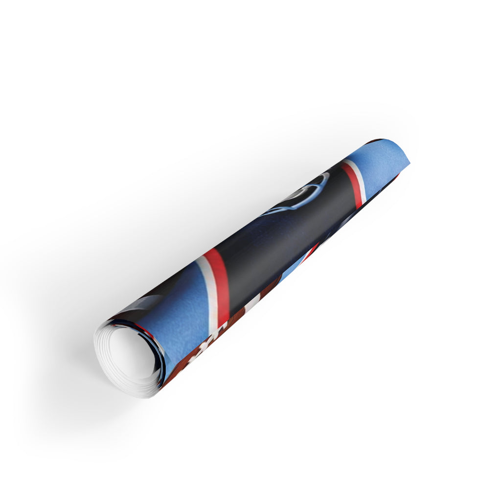 Navy, Light Blue & Red Gift Wrap