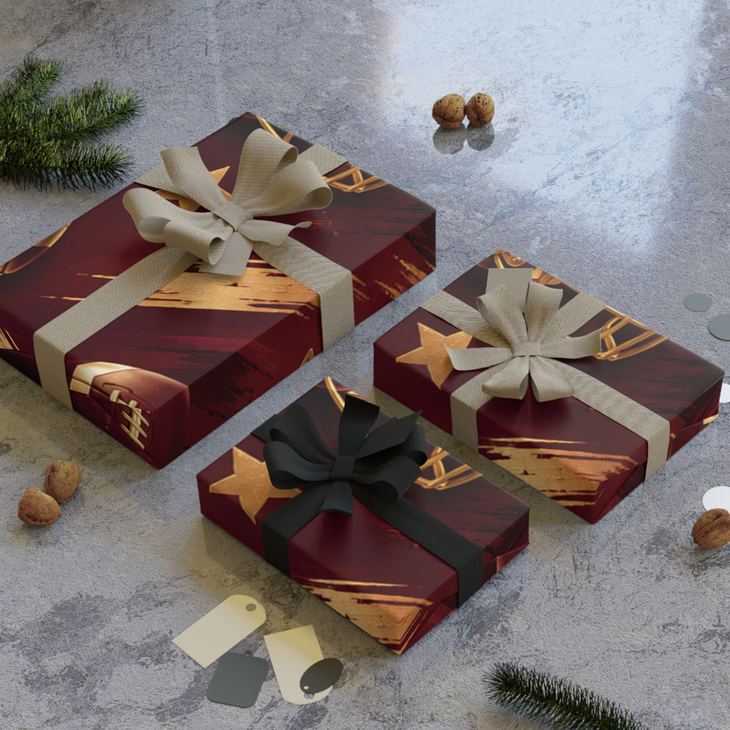 Burgundy & Gold Gift Wrap