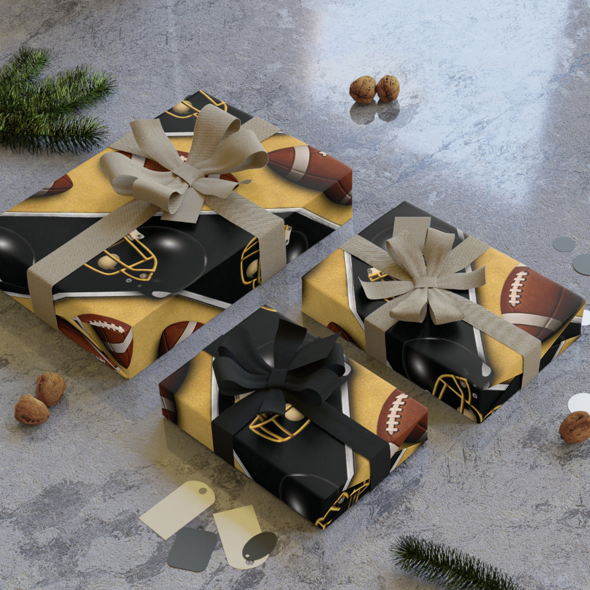 Old Gold & Black Gift Wrap