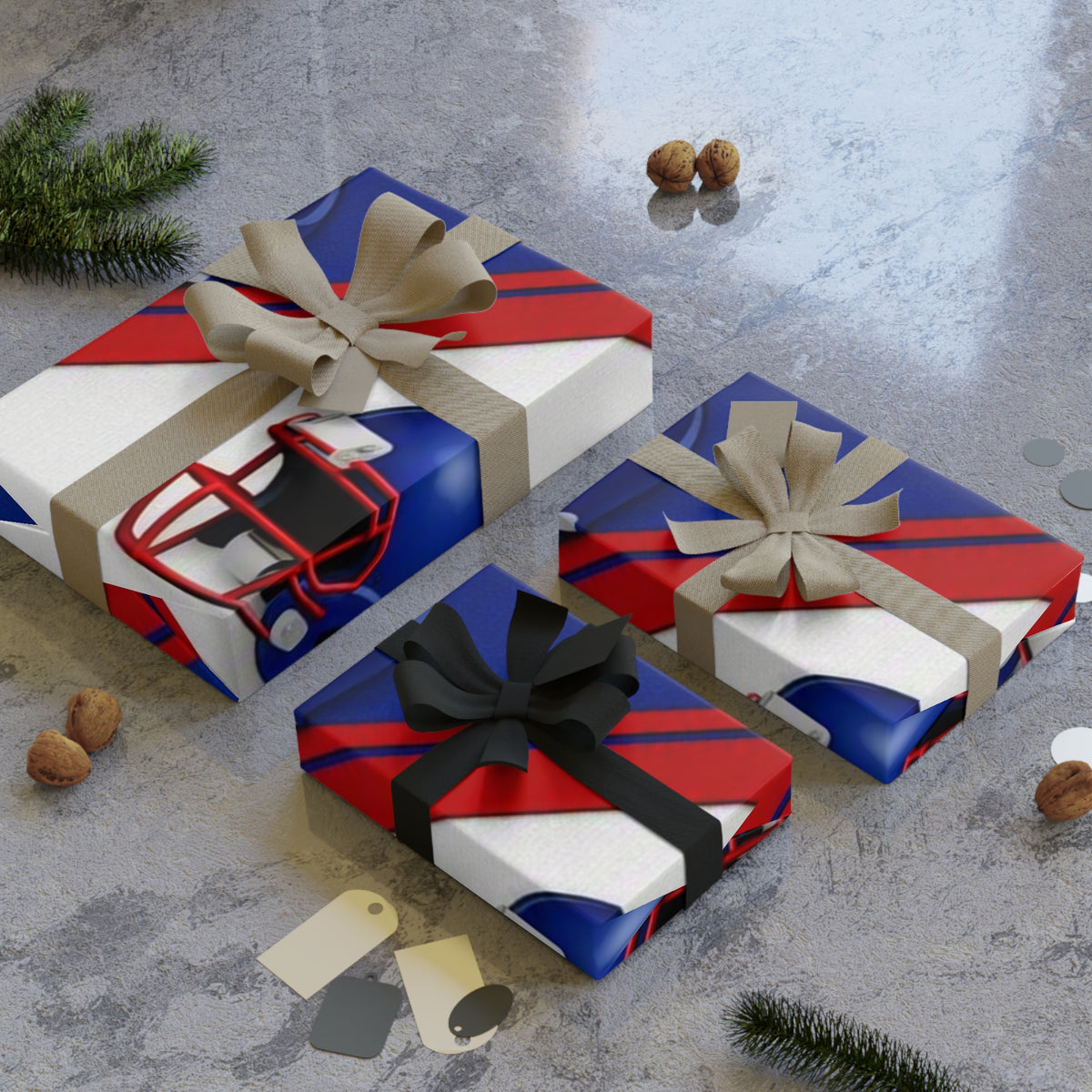 Navy, Blue, Red & White Gift Wrap