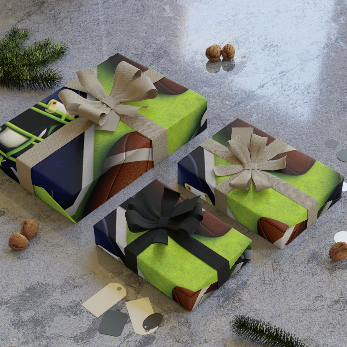 Dark Blue & Green Gift Wrap