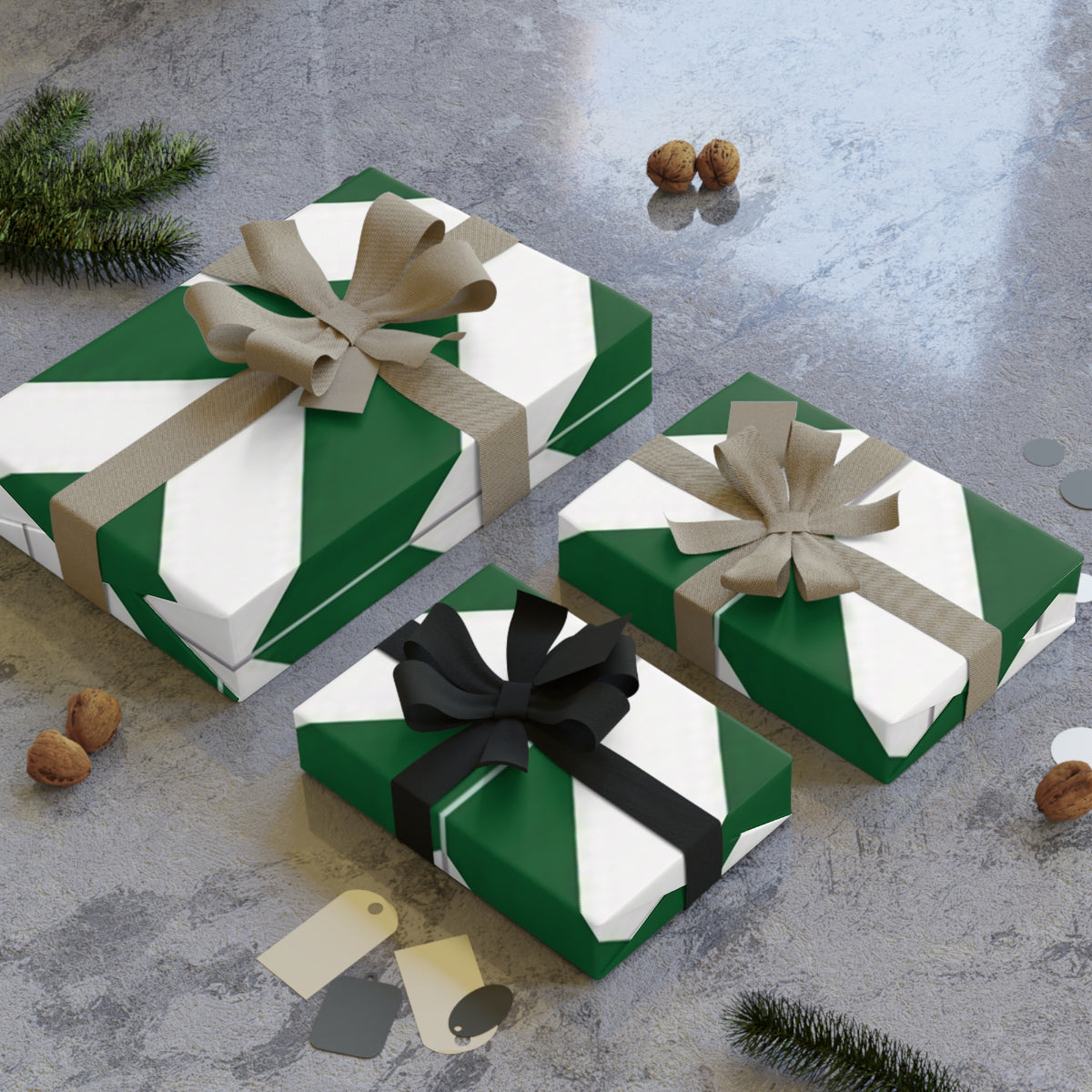 Green Chevron Wrapping Paper Roll — Festive Gift Wrap for Holidays & Birthdays, sport lovers.