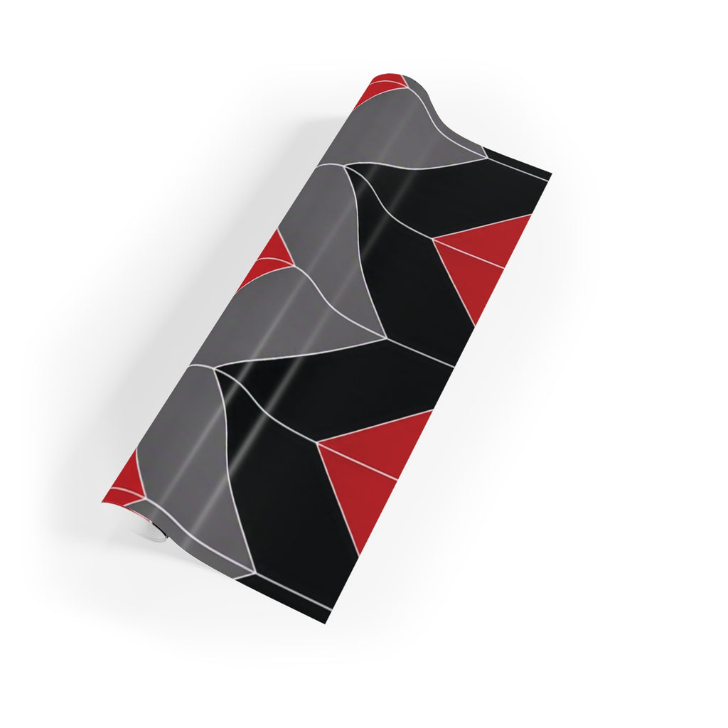Red, Black & Gray Chevron Gift Wrap