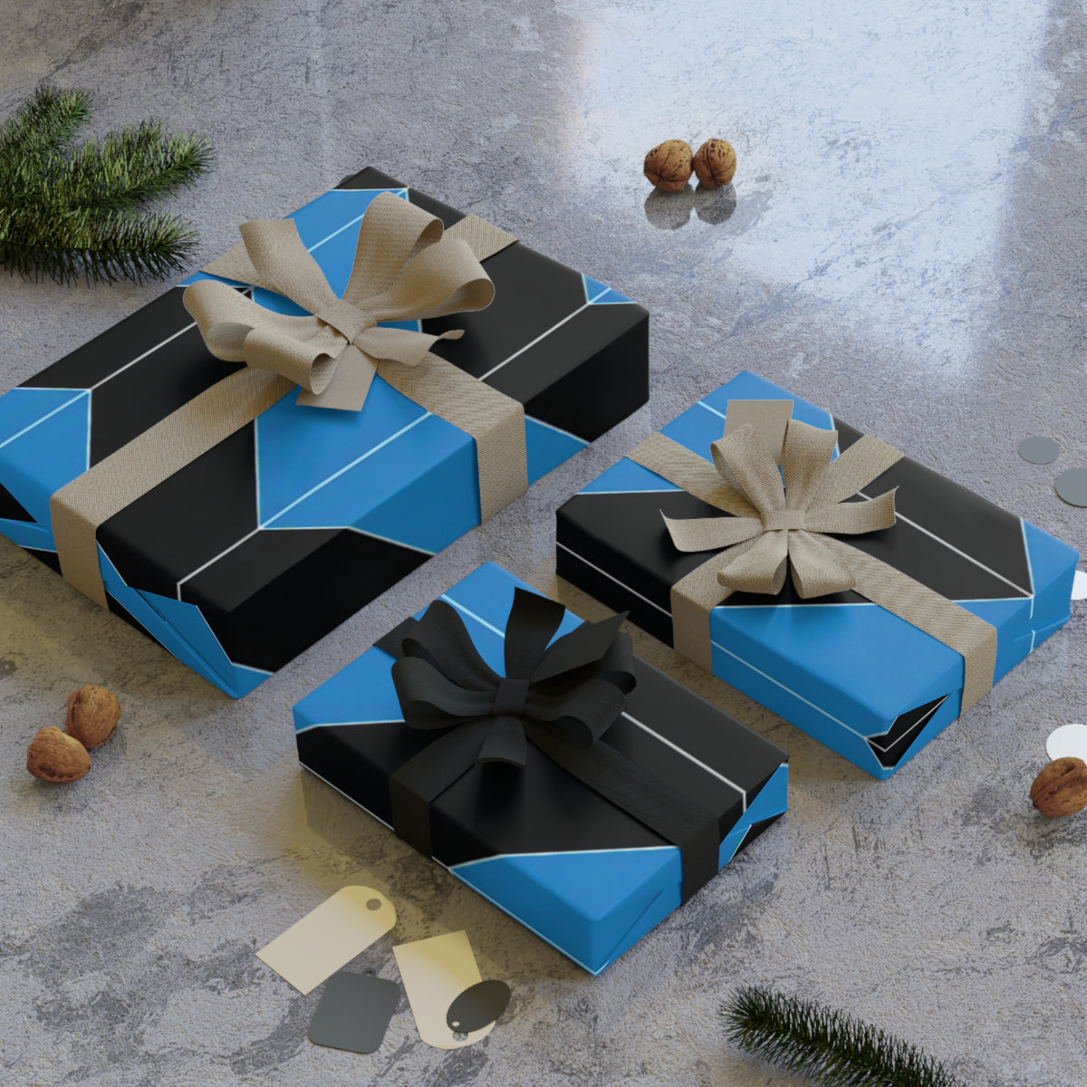 Blue & Black Gift Wrap