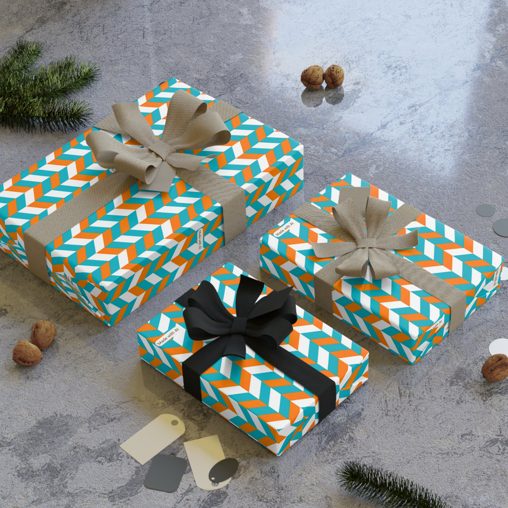 Turquoise & Orange Gift Wrap