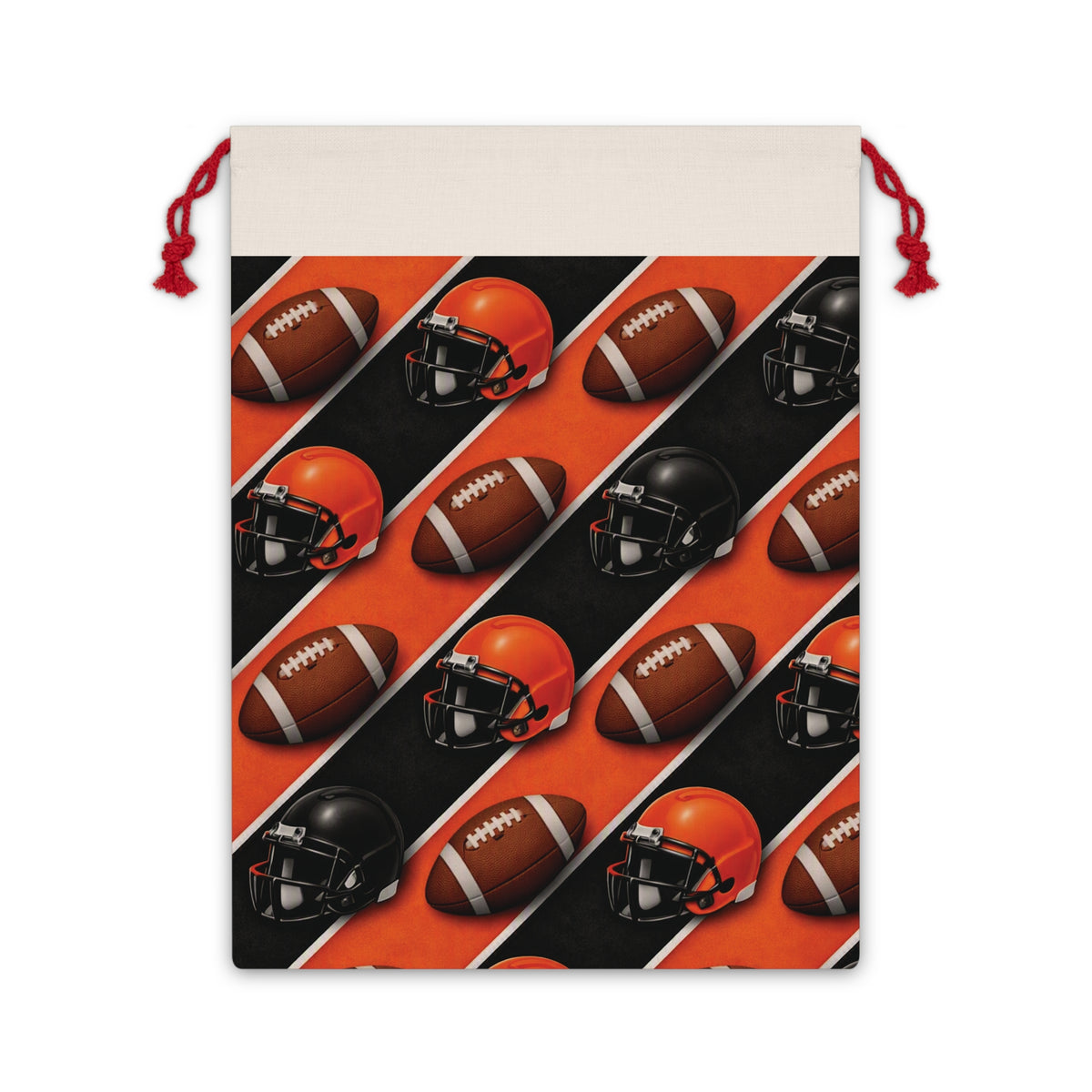 Football Helmets & Balls Gift Bag – Sports Fan Favor Bag for Game Day, Tailgates, Birthdays