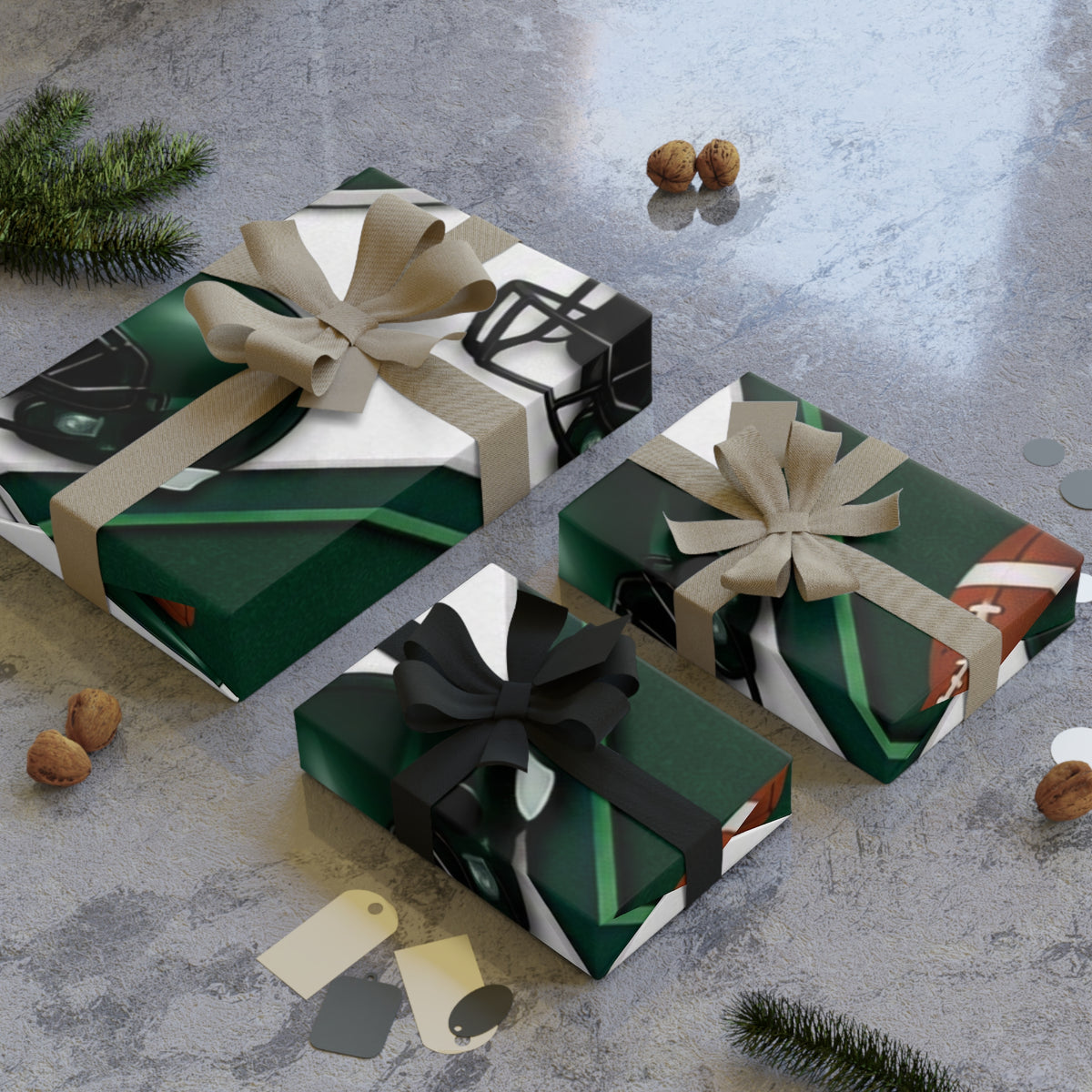 Forest Green & Silver Gift Wrap