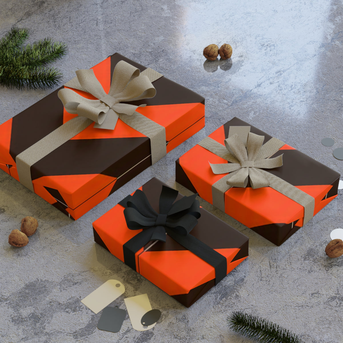 Orange & Black Zigzag Gift Wrap