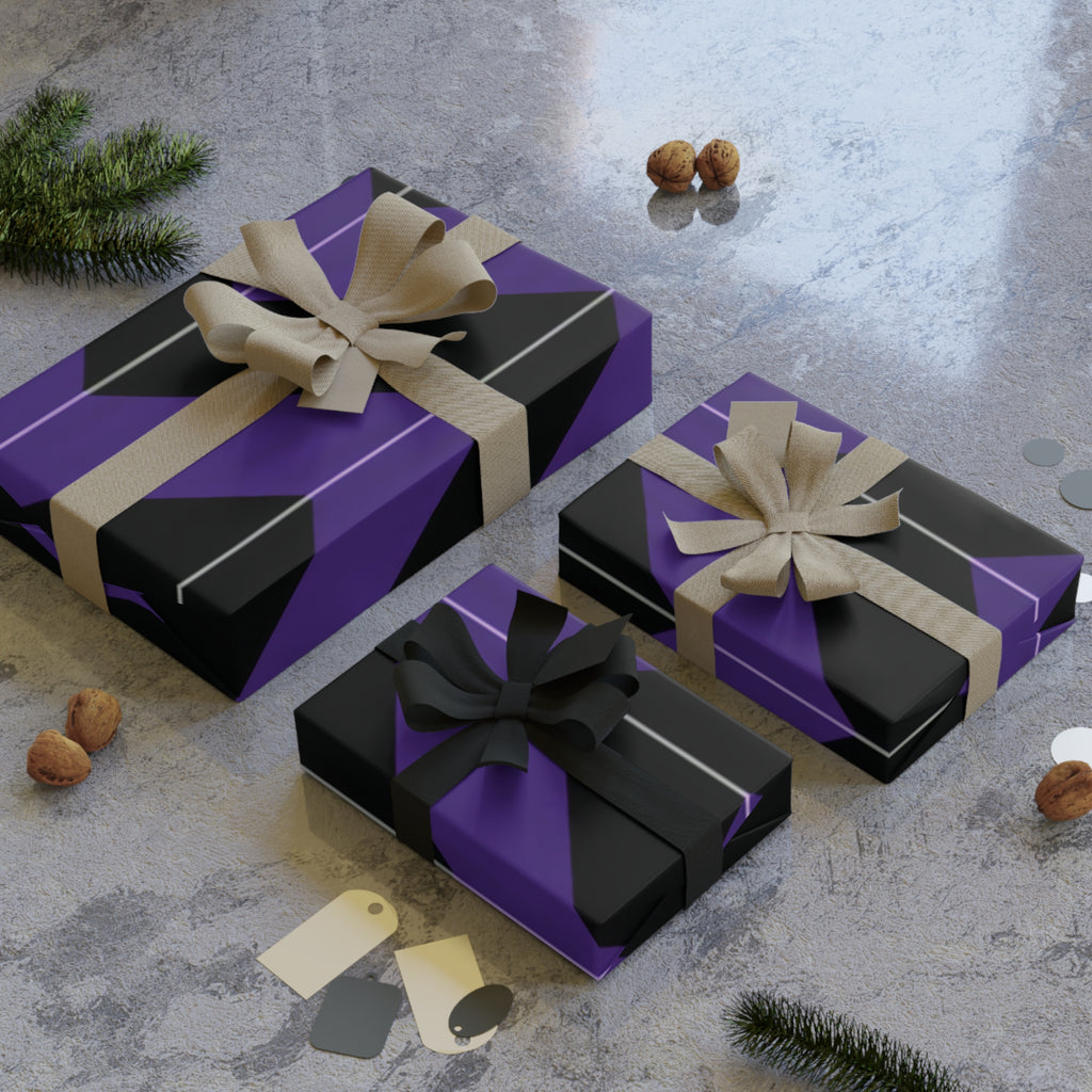 Purple & Black Chevron Gift Wrap