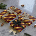 Burgundy & Gold Stripe Gift Wrap
