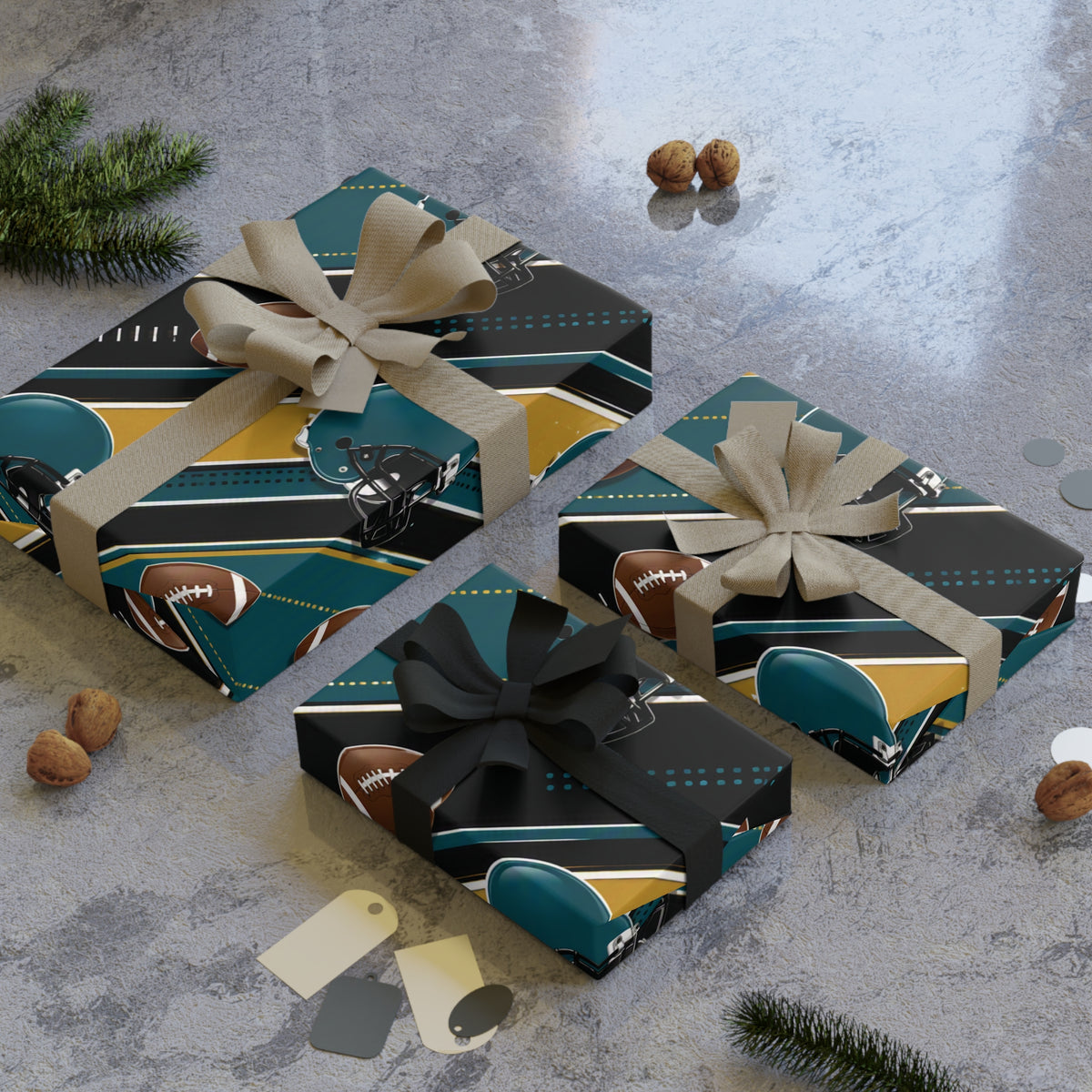 Teal & Black Gift Wrap