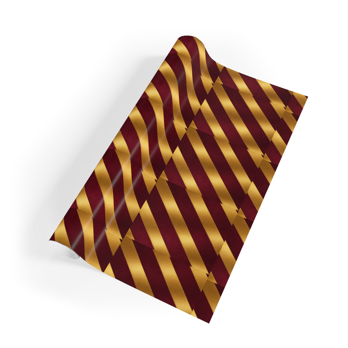 Burgundy & Gold Stripe Gift Wrap