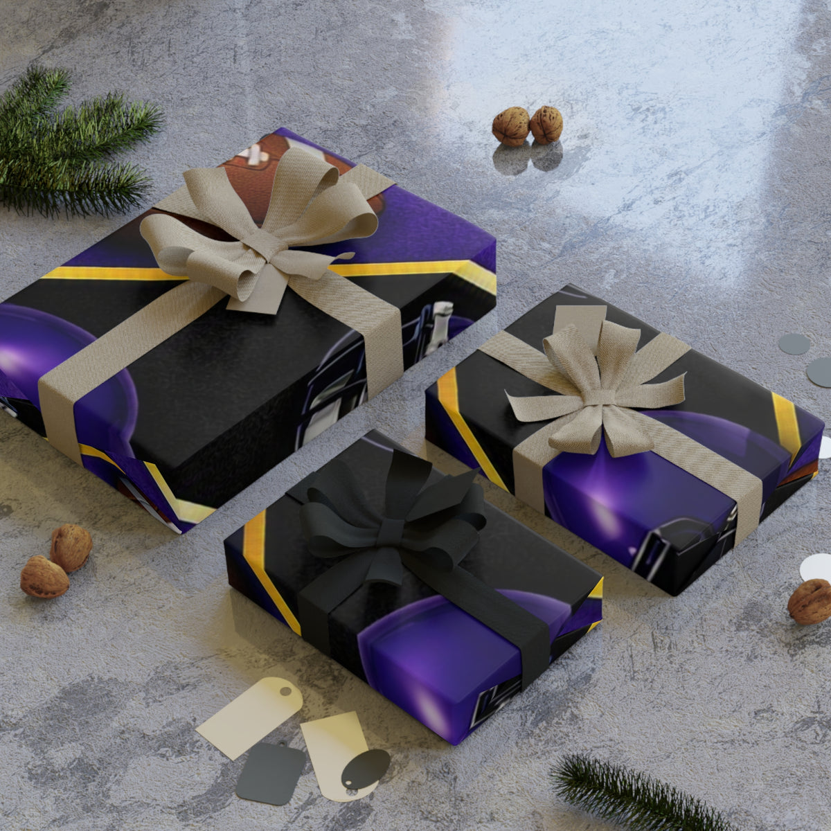 Purple & Black Gift Wrap